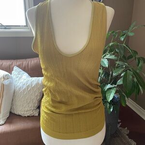 Anthropologie Mustard Ribbed Tank Top